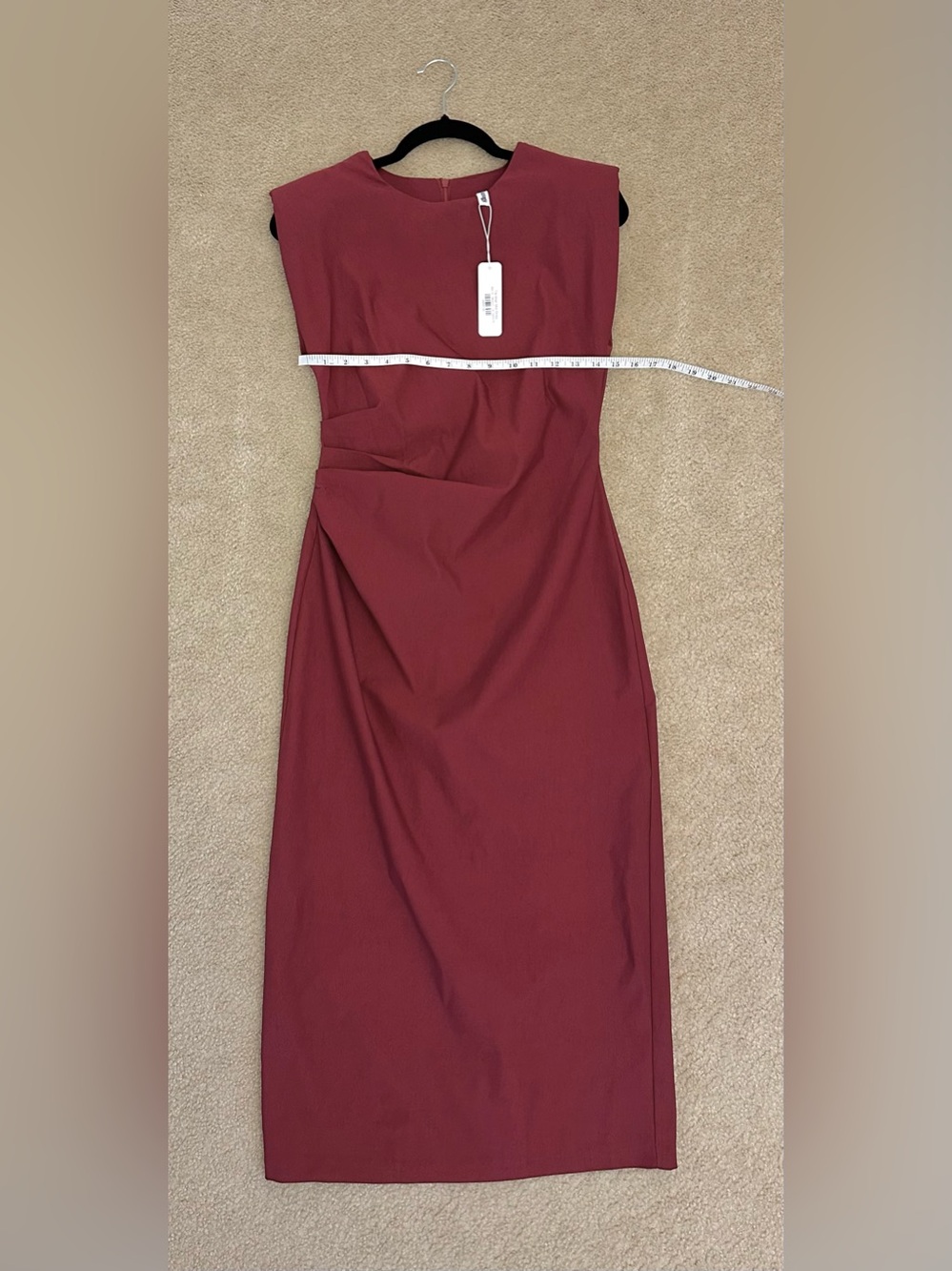 Glam Sleeveless Midi Dress in Burgundy/Red M Medium NWT